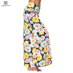 Женская стильная спандекс Удобная складывающаяся расклешенная Цветочная длинная юбка макси для женщин