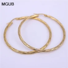 MGUB нержавеющая сталь золотой цвет 3 мм круглый провод 53 Размер Большие серьги Модные женские подарок на год настраиваемые LH511