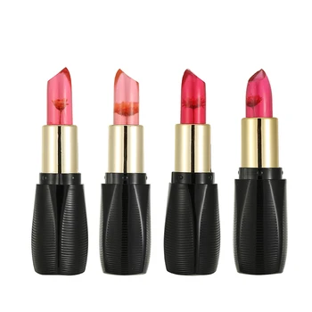 

Waterproof Flower LipStick Jelly Flower Transparent Color Changing Lipstick Long Lasting With 4 Colors Flower Lipsticks Lip balm