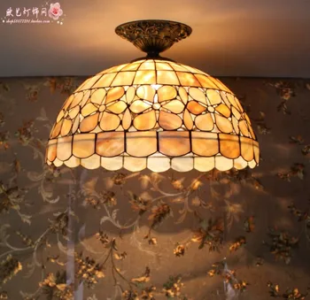 

12inch mediterranean tiffany style shell ceiling light for restaurant bar study lamp 110-240V