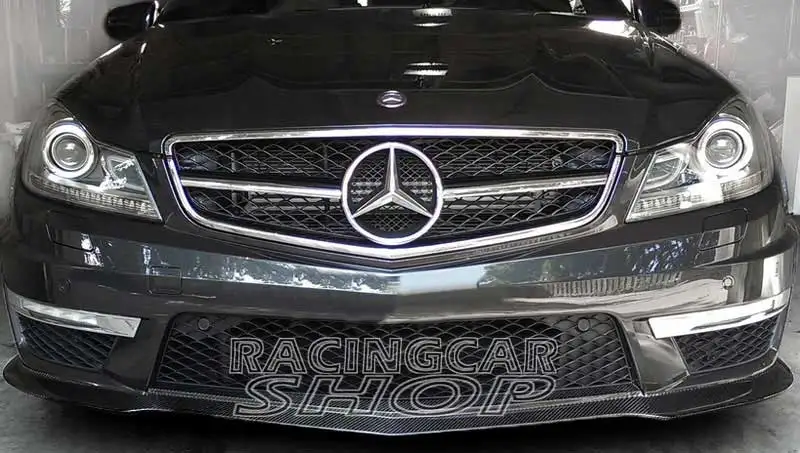 REAL CARBON FIBER Front Lip Spoiler For Mercedes Benz W204 C63 AMG Bumper 2011-2014