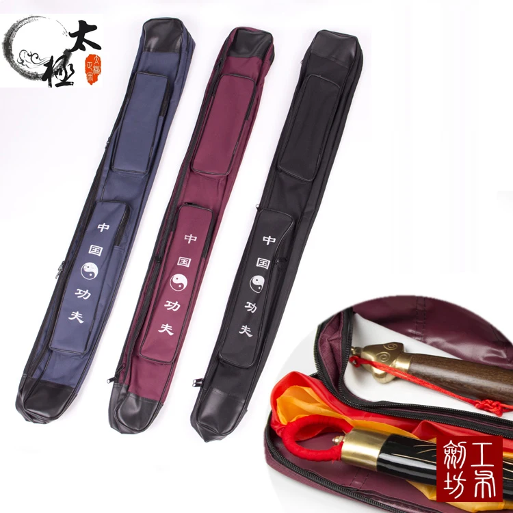 

Double layers Tai chi kung fu sword bags , waterproof adjustable backpack carry sword bag, 3colors for 111cm free shipping