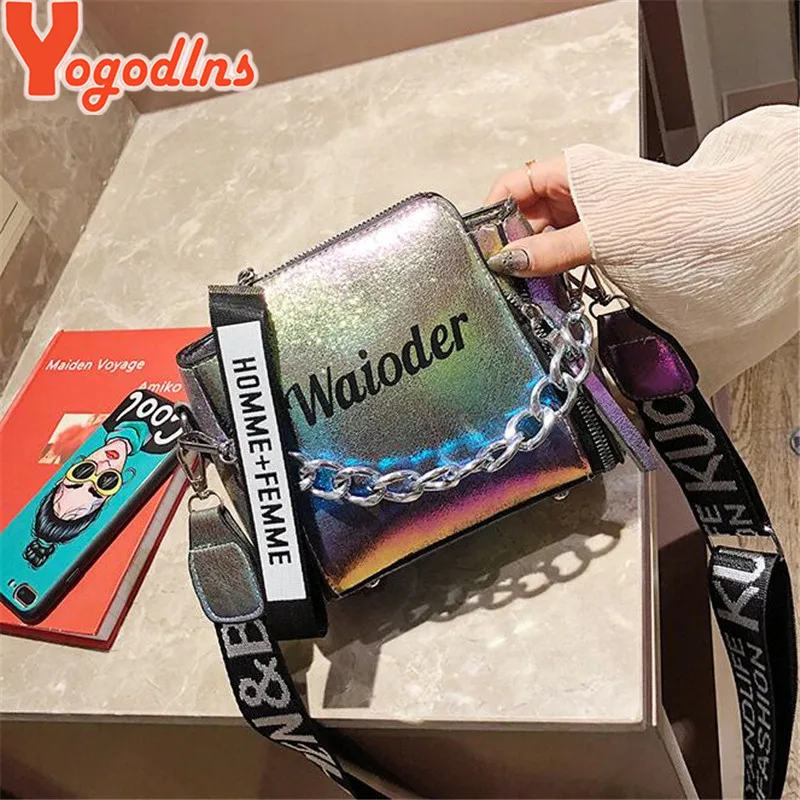 Yogodlns الأزياء المد السيدات إلكتروني حقائب واسعة حزام سلاسل حقيبة كتف المرأة Crossbody أكياس بولسا 2019 الفتيات محفظة صغيرة Yogodlns الأزياء المد السيدات إلكتروني حقائب واسعة حزام سلاسل حقيبة كتف المرأة Crossbody أكياس بولسا 2019 الفتيات محفظة صغيرة