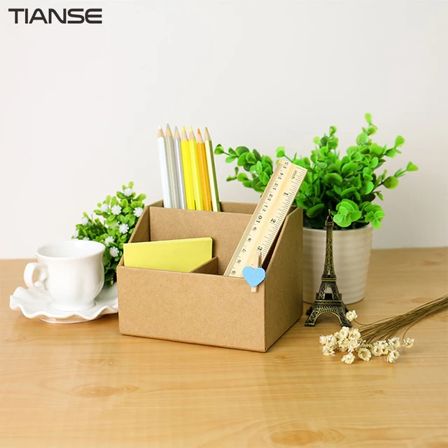 Tianse Ts 1505 Multifunctional Diy Desktop Stationery Holder Kraft Tianse Ts 1505 Multifunctional Diy Desktop Stationery Holder Kraft Paper Sundries Pen Box Home