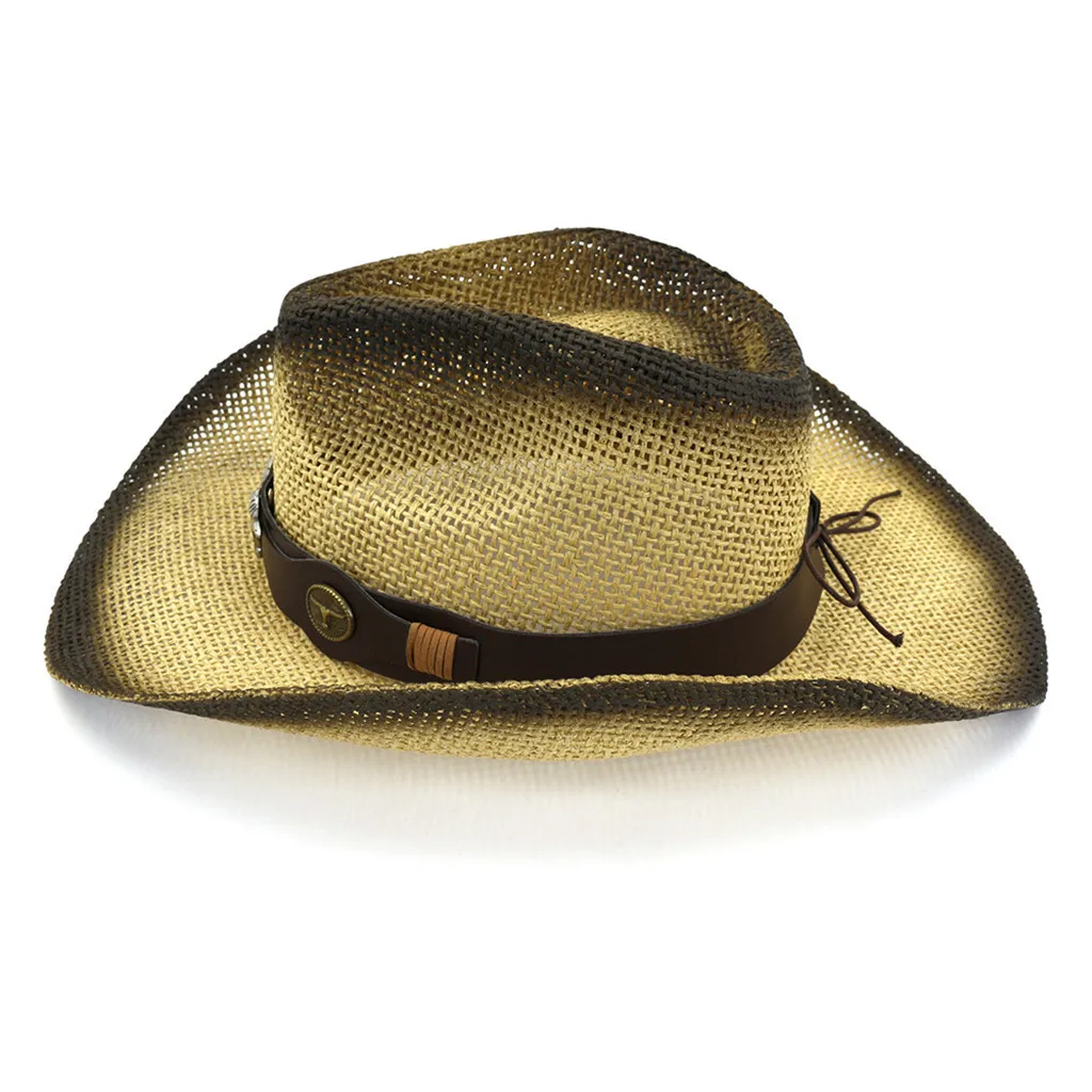Тканые соломенные шляпы для мужчин и женщин, ковбойская Повседневная шляпа для взрослых, Классическая соломенная шляпа в ковбойском стиле, Новое поступление# YL5