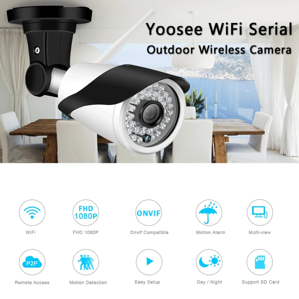 2MP 1MP Yoosee IP Wifi камера 1080P 960P 720P ONVIF Беспроводная Проводная P2P CCTV цилиндрическая