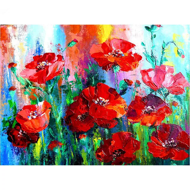 

Full circular diamond embroidery Landscape Poppy Garden diamond mosaic full circular painting stitch crystal diamond painting