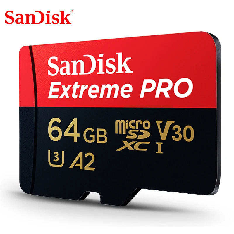 Двойной Флеш-накопитель SanDisk Extreme Pro microSDHC/microSDXC новое обновление карты памяти microSD TF карты 170 МБ/с. 64 Гб Class10 U3 A2 V30