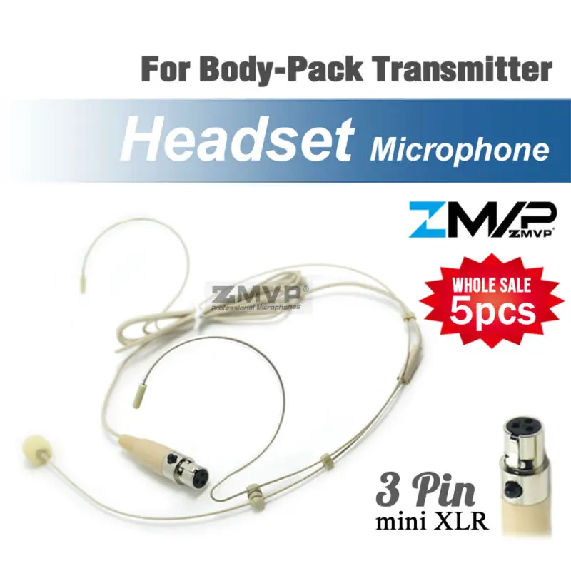 5 шт. профессиональная гарнитура конденсаторный микрофон мини 3pin XLR TA3F штекер для