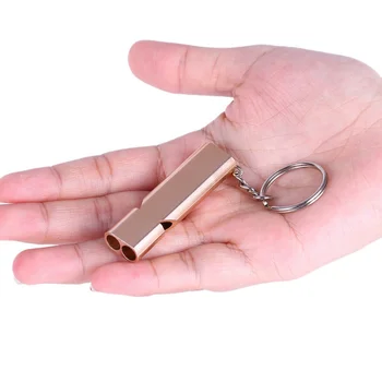 

Mini Whistle Aluminum Keychain Outdoor Safety Tools Survival Whistle Double Pipe High Decibel Emergency Whistle