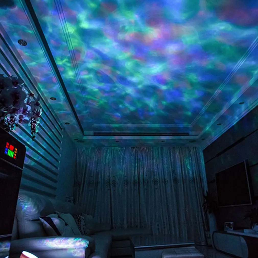 Новый обновленный Романтический проектор волны океана Звездная красочная музыка + лампа карта ночник с пультом дистанционного управления