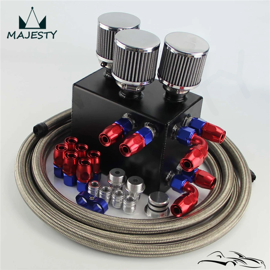 Power Driven Oil Catch Can / Breather Tank Race Hose Kit for H**onda A*