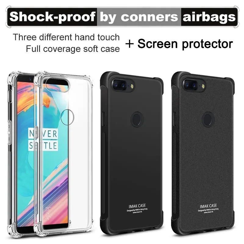 OnePlus 5T Case iMAK Airbag Super-slim Soft Phone case for Oneplus-5t Bumper +Soft Screen Protector |