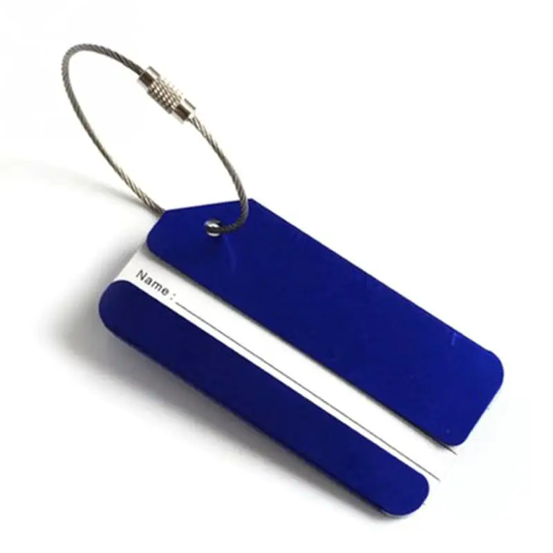 Diseño de Moda aleación de aluminio equipaje de viaje etiqueta tarjeta correas maleta nombre ID dirección etiquetas accesorios de viaje