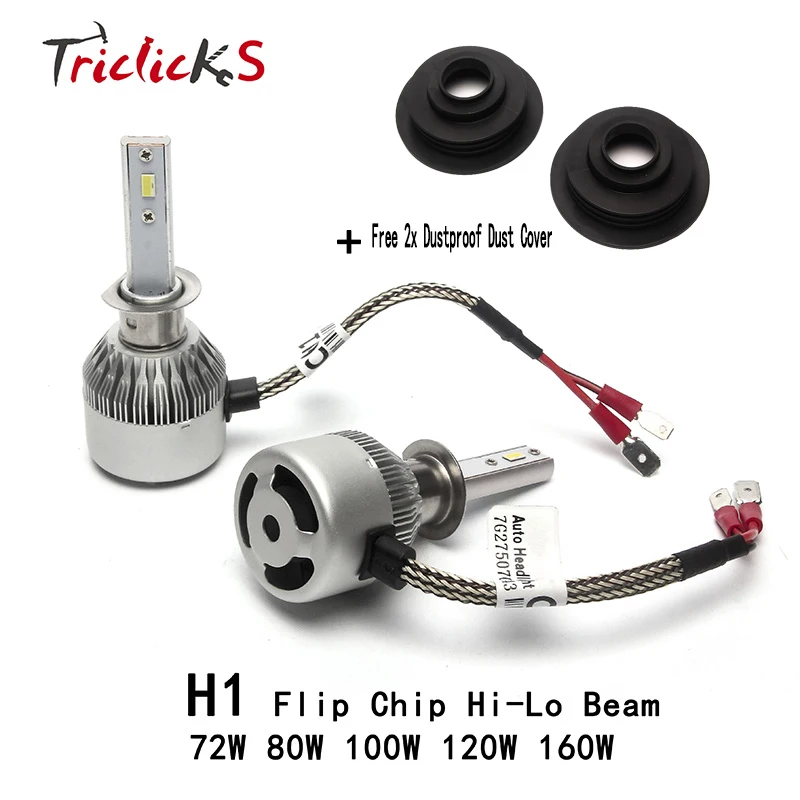 

Triclicks H1 Imported Flip Chip Auto Headlights 6000K High Low Beam Headlight Bulb Foglight Universal For Mazda Jeep Ford Benz