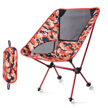 

Outdoor camping Camo chairs picnic aluminum alloy folding moon chair garden, beach chair for fishing, travel and leisure