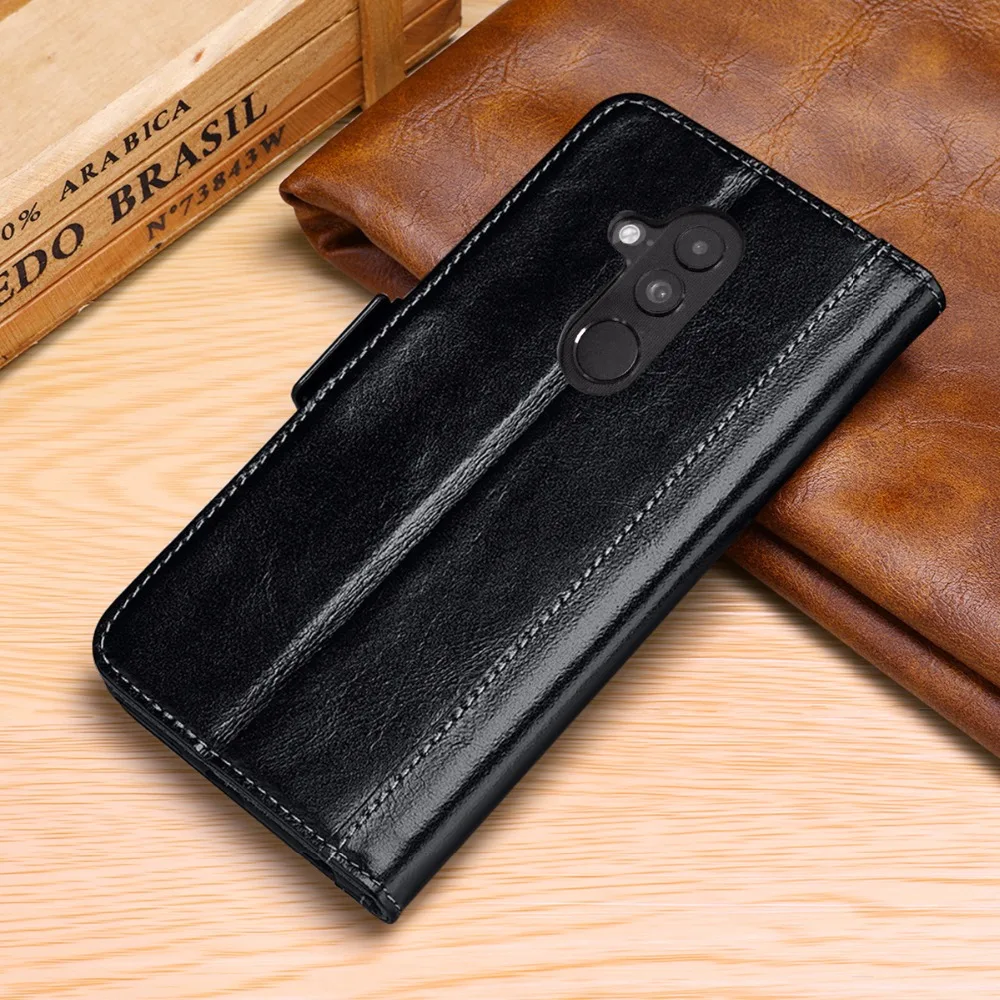 

for Huawei Mate 20 Lite Magnet Case Genuine Real Cow Leather Case Wallet Cover for huawei maimang 7 Stand Function Flip Cover