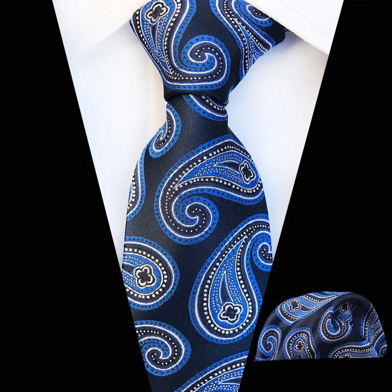 Клетчатый Мужской комплект галстуков дополнительный длинный размер 146 см* 8 см галстук синий Пейсли Цветочный шёлковый жаккардовый тканый шейный галстук костюм Свадебная вечеринка - Цвет: TZ-F04