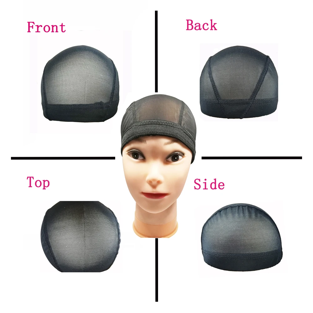 Wholesale Mesh Dome Cap For Making Wigs Fashion Wig Cap With Elastic Band 3 sizes Black Hairnets For Women DIY