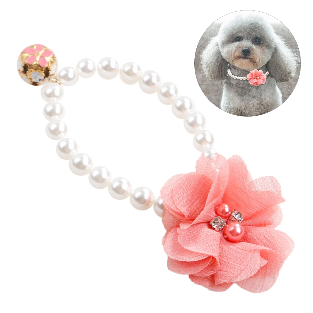 

Princess Pearl Pet Necklace Accessories For Puppies Dogs Cats Small Animals Wedding Jewelry Small Puppy Products For Yorkshire