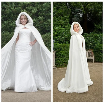 

2019 Customer White Winter Long Bridal Wrap Formal Vestidos De Gorgeous Russia Winter Bridal Cape Wraps Warm