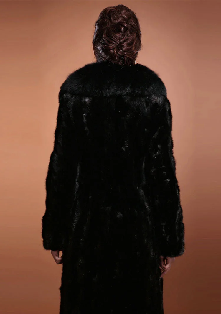 Норковая шуба, Меховая зимняя женская верхняя одежда, длинное пальто из искусственного меха, черная недорогая шуба из искусственного меха кролика, черная шуба L663