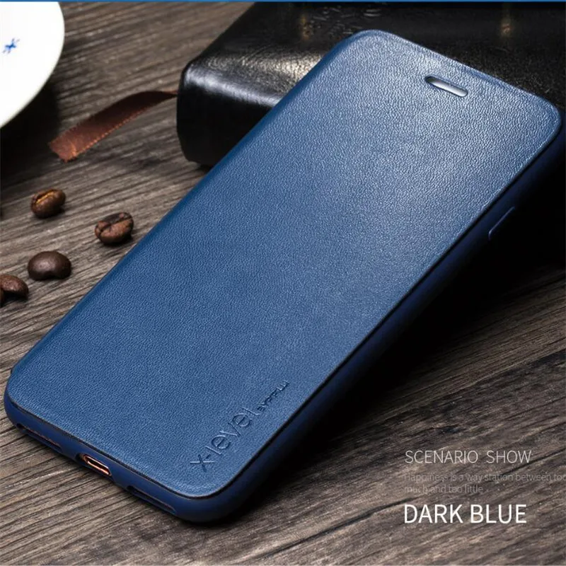 

X-Level ShockProof Ultra-thin Flip Cell Phone Leather Case for Apple iPhone 7 8 Plus Case Cover Stand for iPhone 6 6S Plus