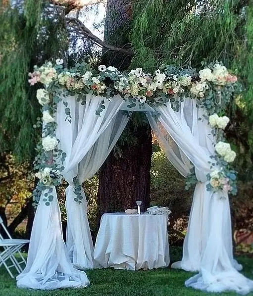 

Free Shippig 3m*3m*3m Volie Mandap Backdrop Tent Backdrop Square Backdrop Mandap Ceiling Drape