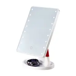 22 светодиодный светильник с сенсорным экраном, зеркало для макияжа, регулируемое USB перезаряжаемое зарядное устройство, косметическое