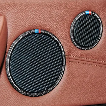 

For BMW E70 E71 X5 X6 Auto Accessories 4PCS/6PCS Carbon Fiber Car Door Speaker Loudspeaker Decorative Circle Trim Cover Stickers