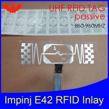 Метка Диапазона UHF RFID Impinj E42 Сухой инкрустация 915 МГц 900 МГц 868 МГц 860-960 МГц Higgs3 EPCC1G2 6C смарт-карты пассивные RFID теги этикетки