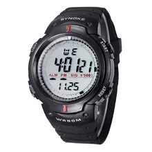 Практичные SYNOKE мужские цифровые наручные часы светодиодный Спортивный Кварцевый Будильник Дата наручные часы(черный