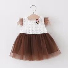 Летнее платье для девочек топы для детей, детская одежда без рукавов для детей от 4 лет сетчатые платья-пачки для девочек, модная одежда года