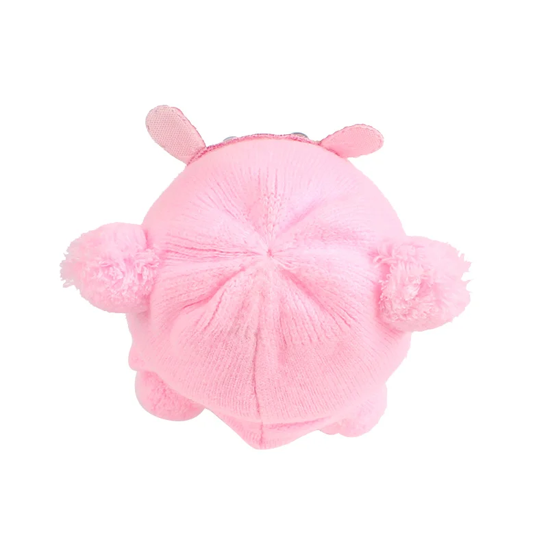 Knitted Newborn Beanies Baby Bear Hat For Baby Girls Crochet Warm Winter Baby Hats Boys Bomber Hat With Pompom Photography Props (1)