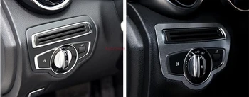 

Matt ABS Chrome plastic Interior Console Head Light Switch Button Cover Trim For Mercedes Benz GLC Class X205 2015-2016