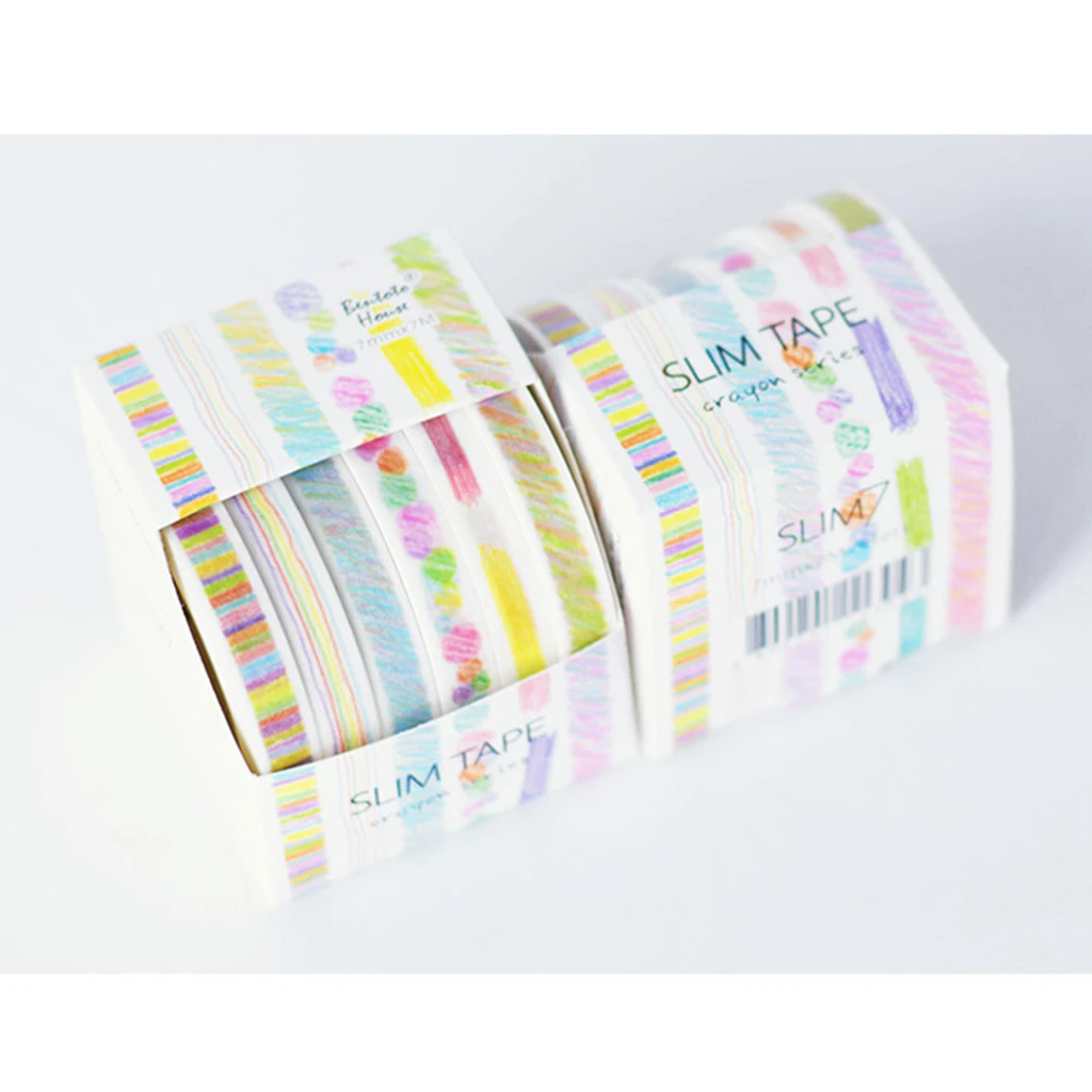 Тонкий красочная лента washi DIY декоративный Скрапбукинг планировщик Маскировочная клейкая лента фото Стикеры канцелярские принадлежности для школьных принадлежностей 7 мм x 7 м