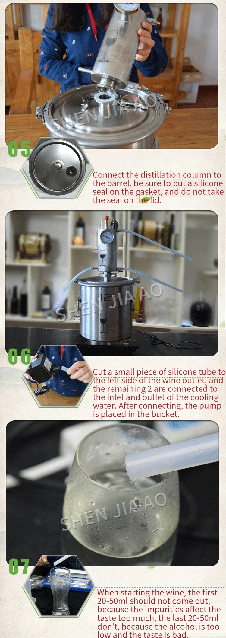 Домашнее маленькое вино Пароварка Винодельня машина для запекания вина дистиллятор ликера оборудование чистая дистиллировочная машина
