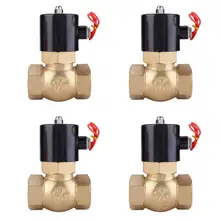1.5Mpa G1-1/" латунный двухсторонний нормально закрытый Соленоидный клапан для воздуха водяной кран Электрический клапан