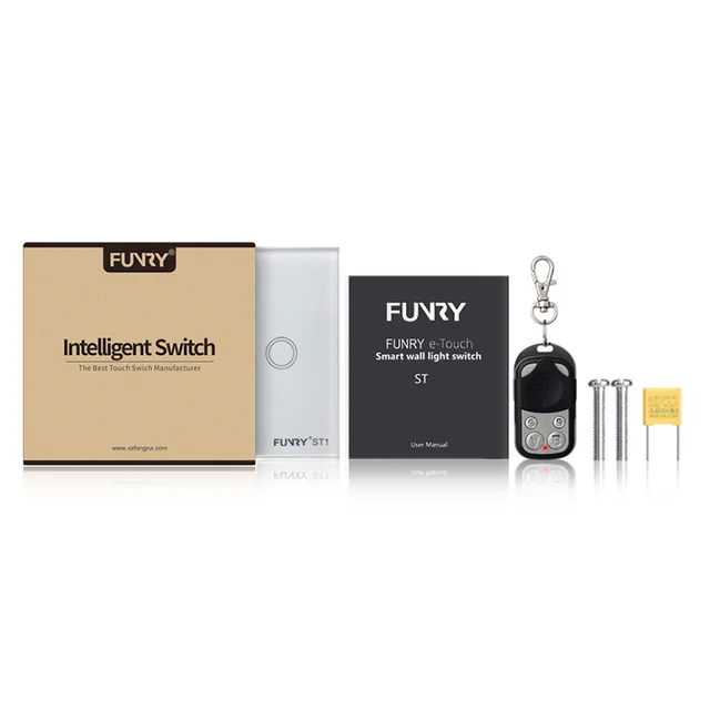 Funry 1 2 3 Gang EU Remote Switch Wifi Control Wireless Remote Wall Light Touch Switch Work With Broadlink / Geeklink Smart Home