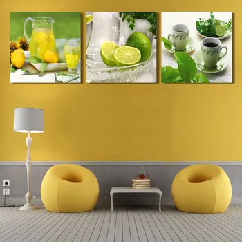 

Triptych lemon fruit 3 pcs/set,full square diy diamond painting cross stitch 5d diamond embroidery mosaic home decoration