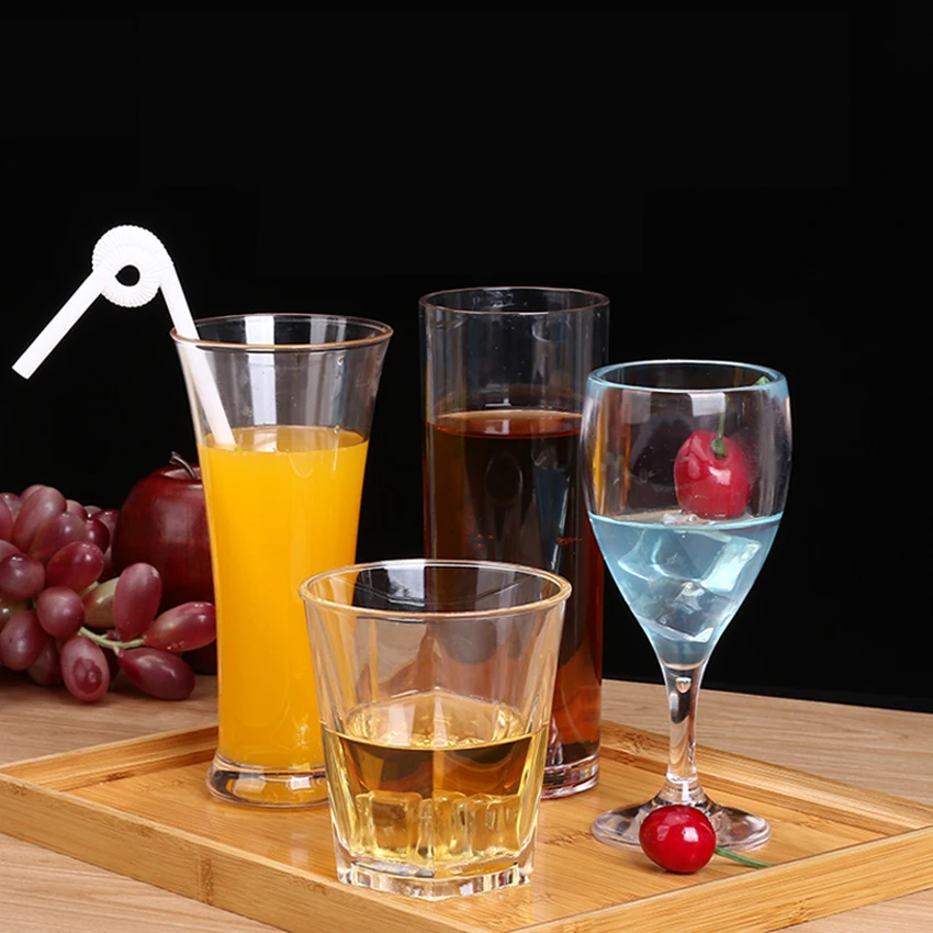 Акриловая PC прозрачная чашка многоразовая лучше, чем стекло 1 шт. рюмка короткий стеклянный для водки из стекла китайский белый бокал для вина с логотипом