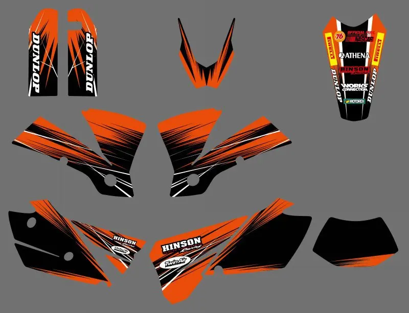 

new style 0428 Orange to Black TEAM GRAPHICS & BACKGROUNDS DECALS Sticker For KTM EXC 125/200/250/300/400/450/525 2004