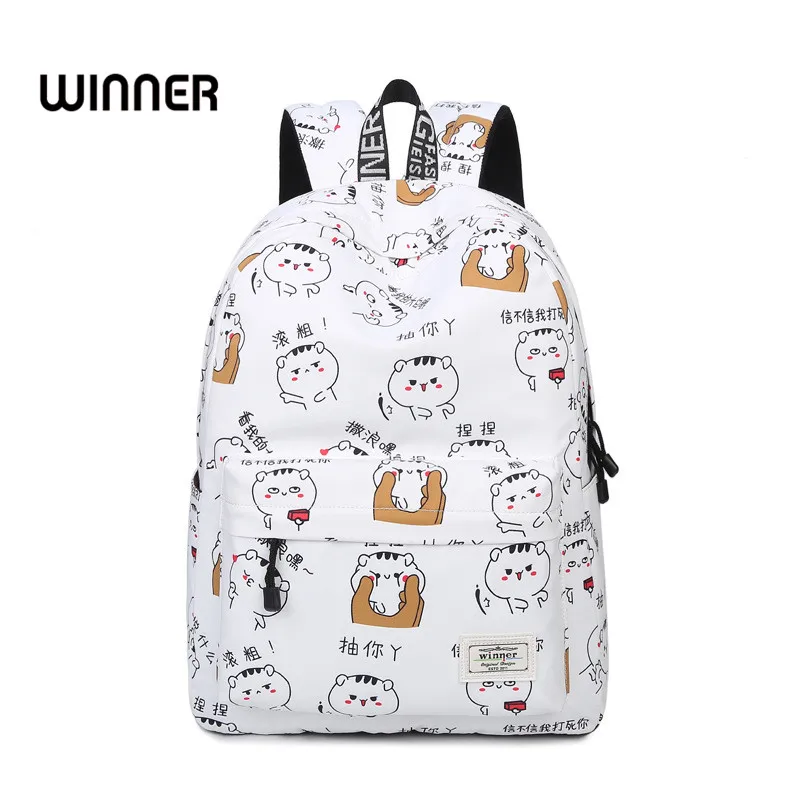 Cute Cartoon Pattern Shoulder Backpacks Waterproof Female Trendy Preppy Style Printing Student Girls College Backpack Bags