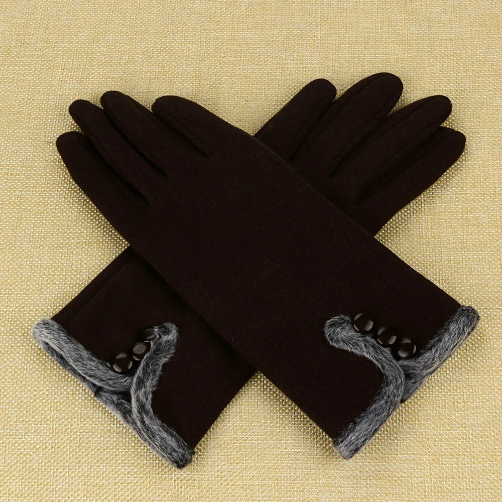 Зимние перчатки, женские кашемировые Теплые перчатки для вождения, перчатки для сенсорного экрана, перчатки для вождения