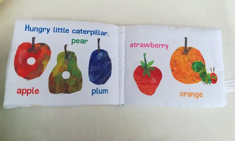 Тканевая книга Очень голодная гусеница Эрика Карле обучающая английская книжка-картинка игрушка для малышей и маленьких детей