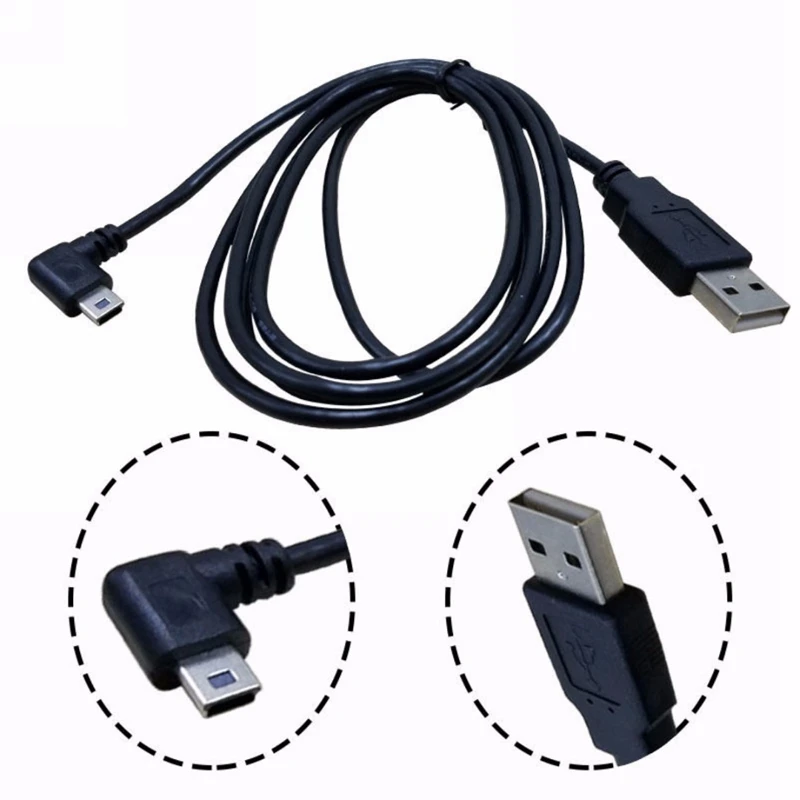 Штекер USB 2 0 A для Mini 5 контактного левого углового штекера кабель передачи данных