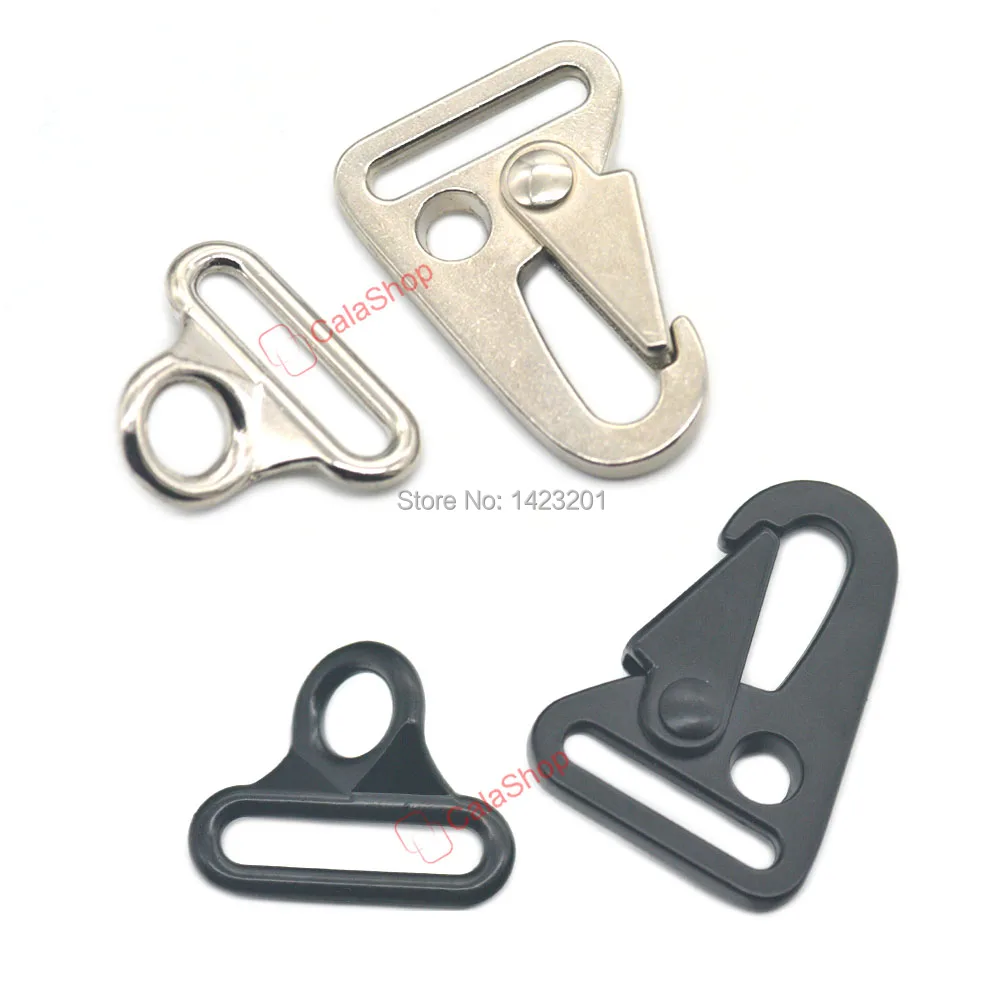 

2/5/12/25/50 Pcs / Lot 25mm 1" Metal Sling Clips triangle Spring Gate Snap Olecranon Hook Buckle Bag Webbing Strap Keyrings