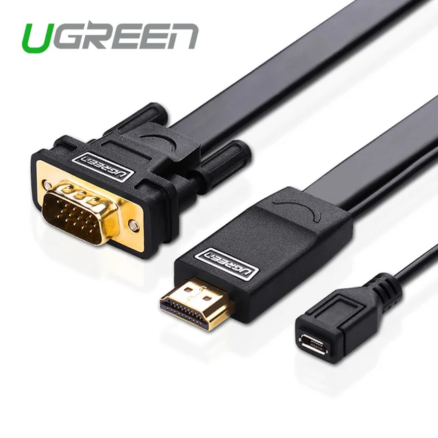 Ugreen 1080 P активность hdmi для VGA кабель адаптер цифро-аналоговый преобразователь звука кабель для Xbox360 PS3 ноутбуков телевидение окно , чтобы проектор