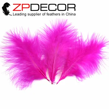 

Retail and Wholesale from ZPDECOR 200pieces/lot 4-6inch(10-15cm) Dyed Fuchsia Turkey Marabous Feather Carnival Costume