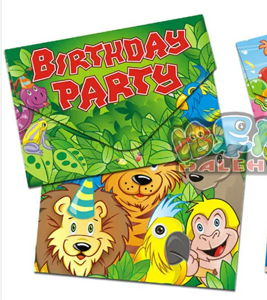 20pcs jungle party birthday party invitation card for childrens jungle party invitation